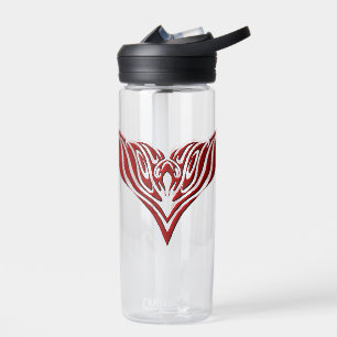 Red Winged Bird Neo-Tribal Tattoo Art Design Water Bottle