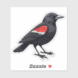Red-winged Blackbird bird Custom-Cut Vinyl Sticker