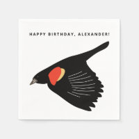 Red-Winged Blackbird in Flight Birthday