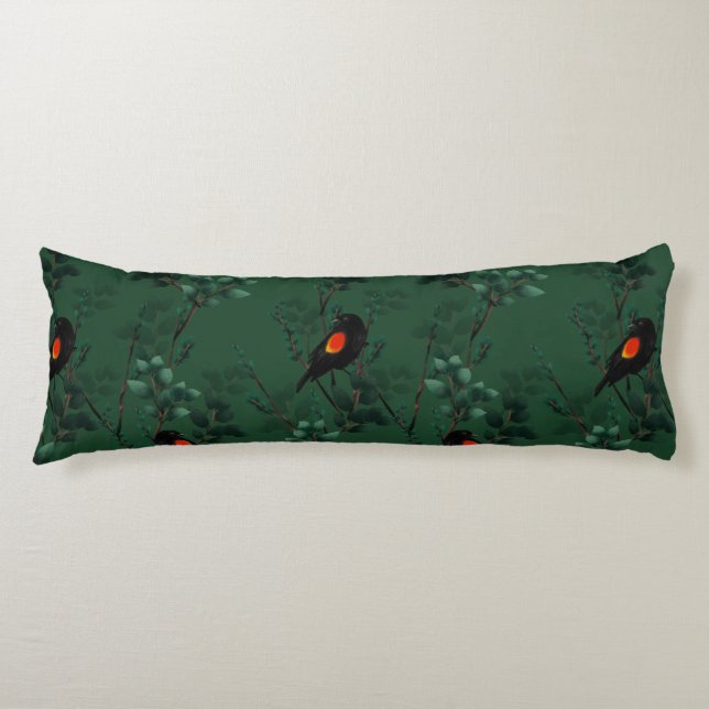 Red-Winged Blackbird Pattern Body Cushion (Front)