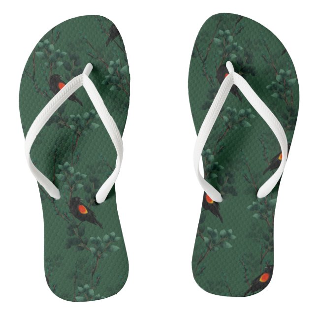 Red-Winged Blackbird Pattern Jandals (Footbed)
