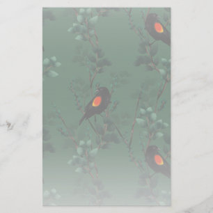 Red-Winged Blackbird Pattern Stationery