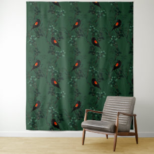 Red-Winged Blackbird Pattern Tapestry