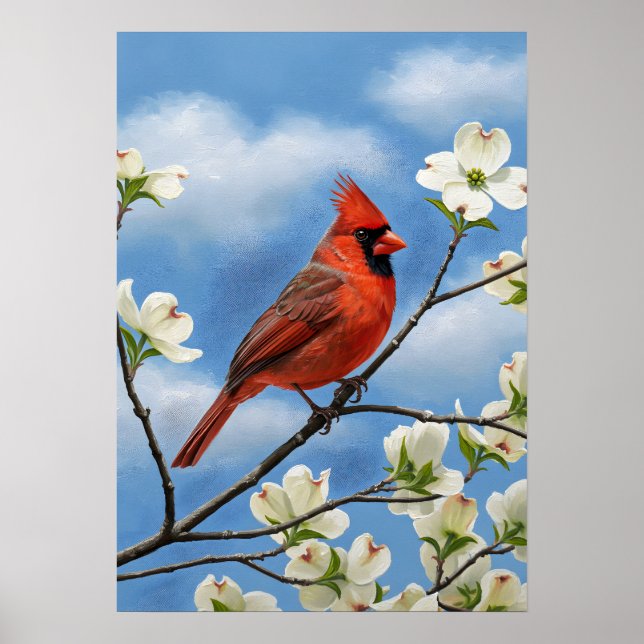 Red Wings and White Petals Poster (Front)