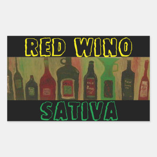 RED WINO SATIVA RECTANGULAR STICKER
