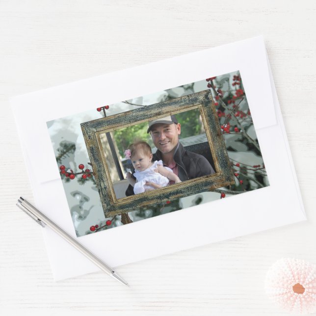 Red Winter Berries Christmas Holiday Stickers (Envelope)