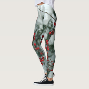 Red Winter Berries Holiday Women's Leggings