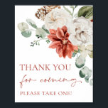 Red Winter Christmas Thank You For Coming Sign<br><div class="desc">Red Winter Christmas Thank You For Coming Sign</div>