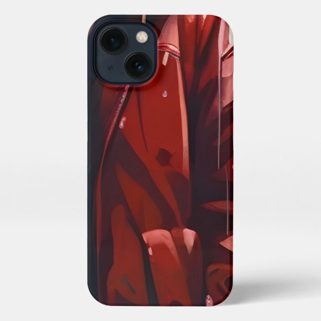 Red winter coat iPhone 13 Slim Fit Case, Glossy Case (Back)