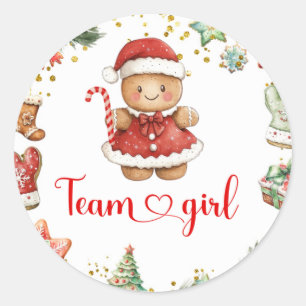 Red Winter Cookie Team Girl Sticker