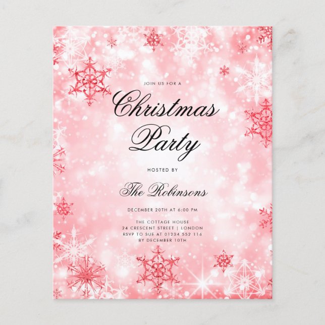 Red Winter Wonder Invite Program & Menu (Front)