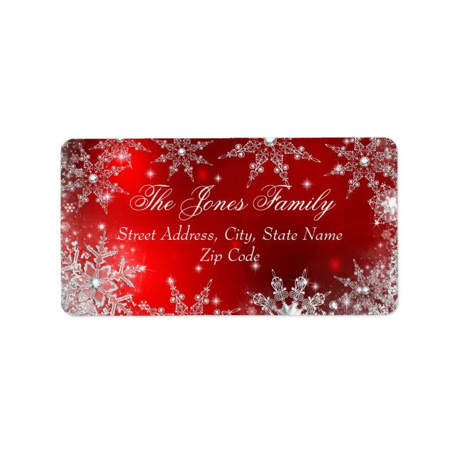 Red Winter Wonderland Christmas Address Labels (Front)