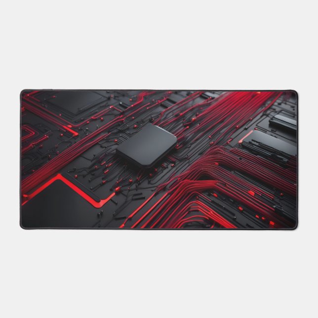 Red Wires  Desk Mat (Front)