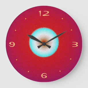 Red with Aqua Centre>Kitchen Clock