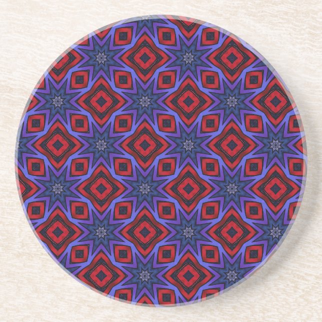 Red With Blue Stars Coaster (Front)
