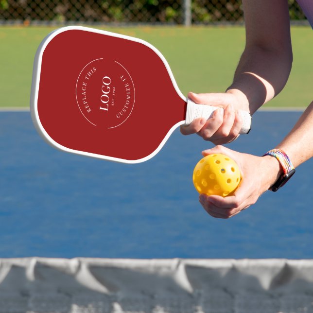 Red with Custom white Company logo promotional Pickleball Paddle (Insitu)