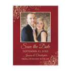Red with Gold Frills Photo Save the Date Wedding