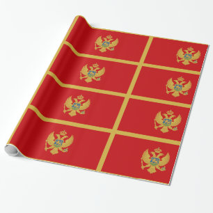 Red with gold lines : Montenegro Wrapping Paper