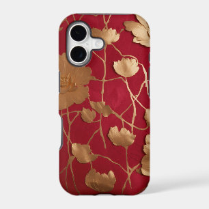 Red with gold lotus
