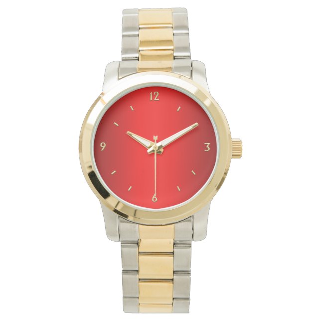 Red with Gold Numbers Watch (Front)