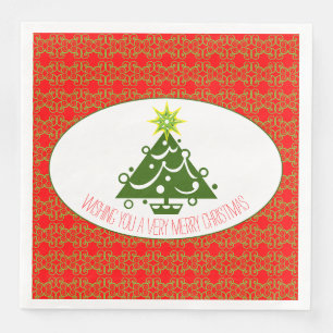 Red With Holiday Pattern Napkin