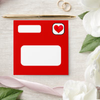 Red with Roses Inside Sqaure