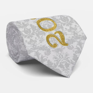 Red with Silver Damask Gold Class of 2025 Tie