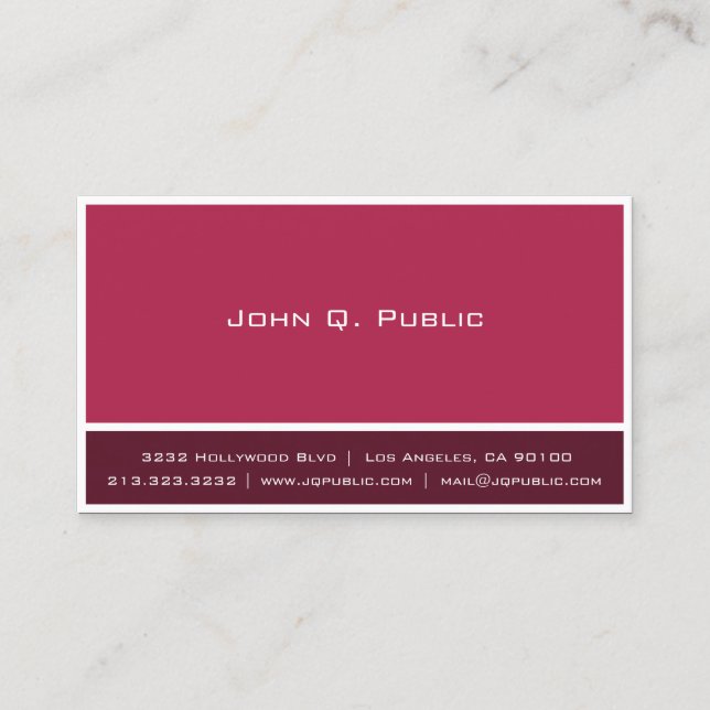 Red with White Frame Business Card (Front)