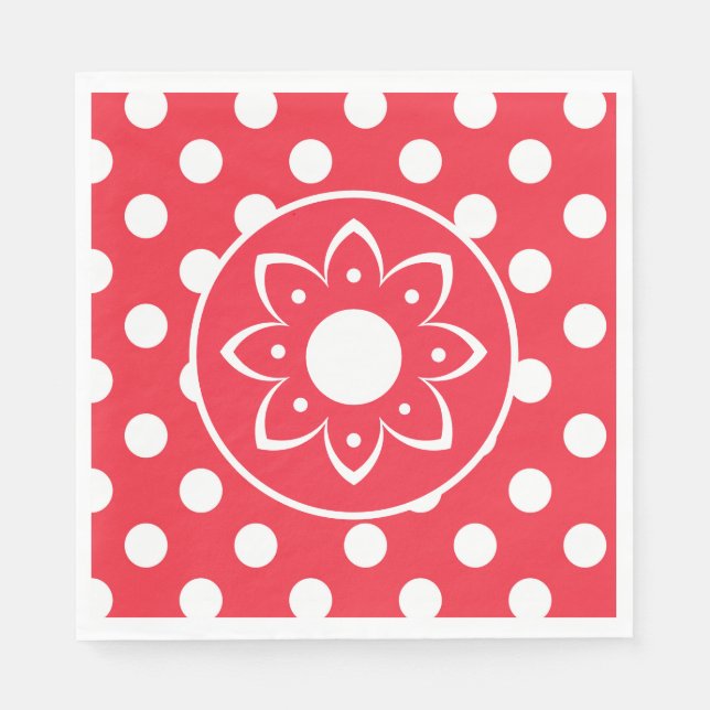 Red With White Polk Dots  Napkin (Front)
