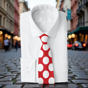 Red with White Polka Dots Retro Tie