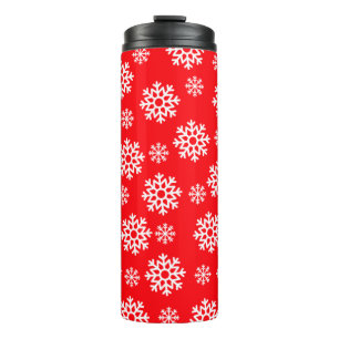 Red with White Snowflakes Thermal Tumbler