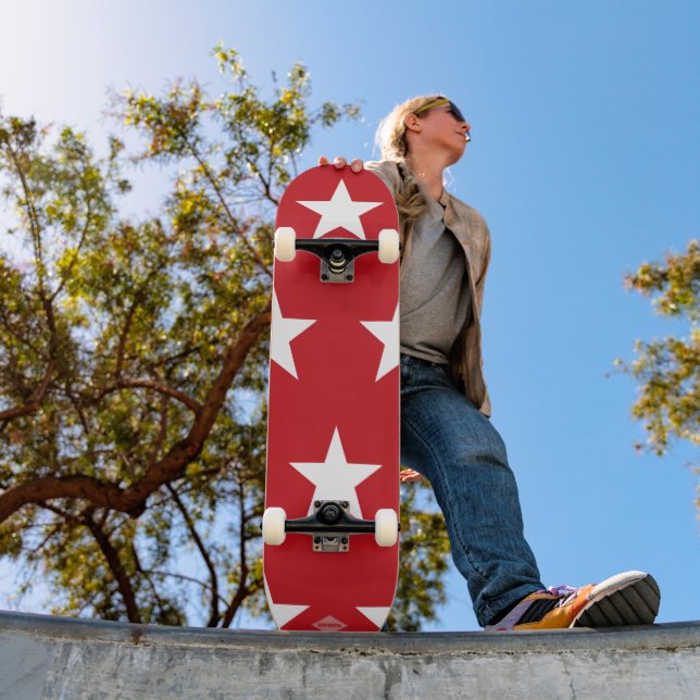 Red with White Stars HAMbWG Skateboard (Outdoor 1)