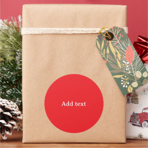 Red with White Text Template Classic Round Sticker