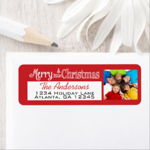 Red With Your Holiday Photo Merry Little Christmas