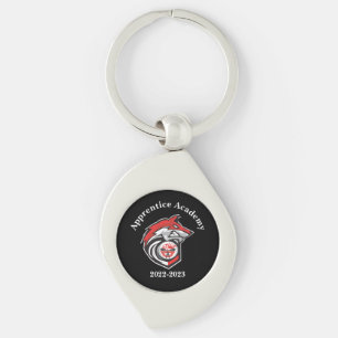 Red Wolf Personalised Silver toned Keychain