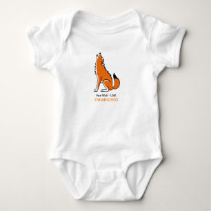 Red WOLF - USA - Endangered animal -  Baby Bodysuit