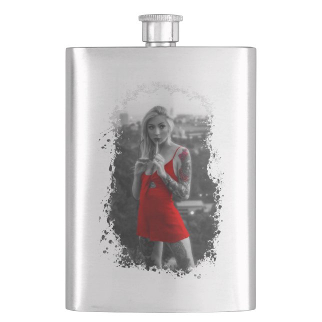 Red Woman Hip Flask (Front)