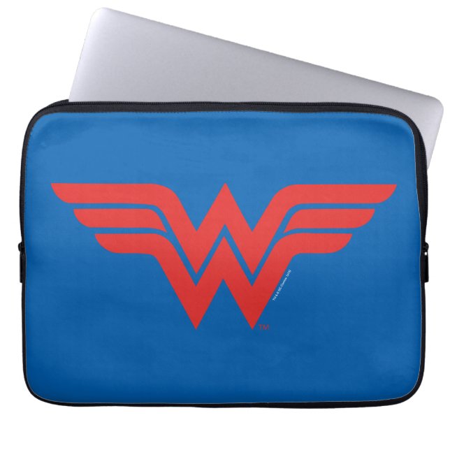 Red Wonder Woman Logo Laptop Sleeve (Front)