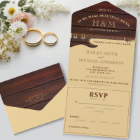 Red Wood & Tan Brown Guitar Wedding