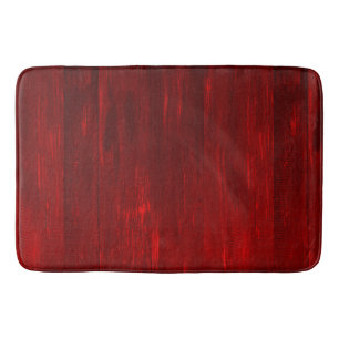 Red wood texture stripes bath mat