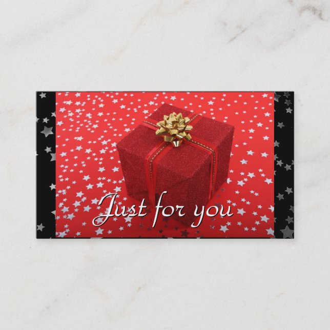 Red Wrapped Gift Stars Business Gift Certificates (Front)