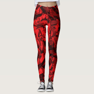 Red Wrapping Paper Leggings