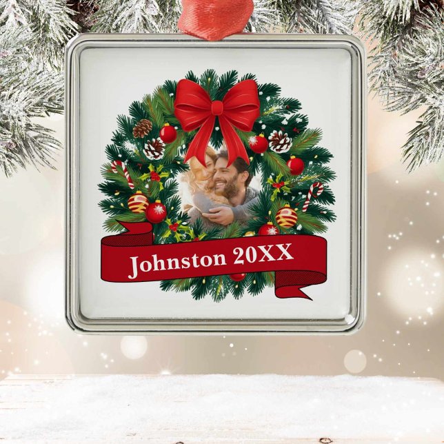 Red Wreath Christmas  Metal Tree Decoration (Creator Uploaded)