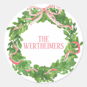 Red Wreath Christmas Sticker