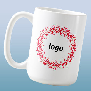Red Wreath Logo Business Holiday Coffee Mug