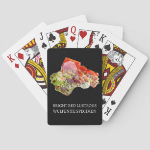 Red Wulfenite Crystal Heart Valentine Playing Cards