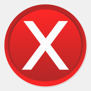 Red X - No / Incorrect Symbol Classic Round Sticker
