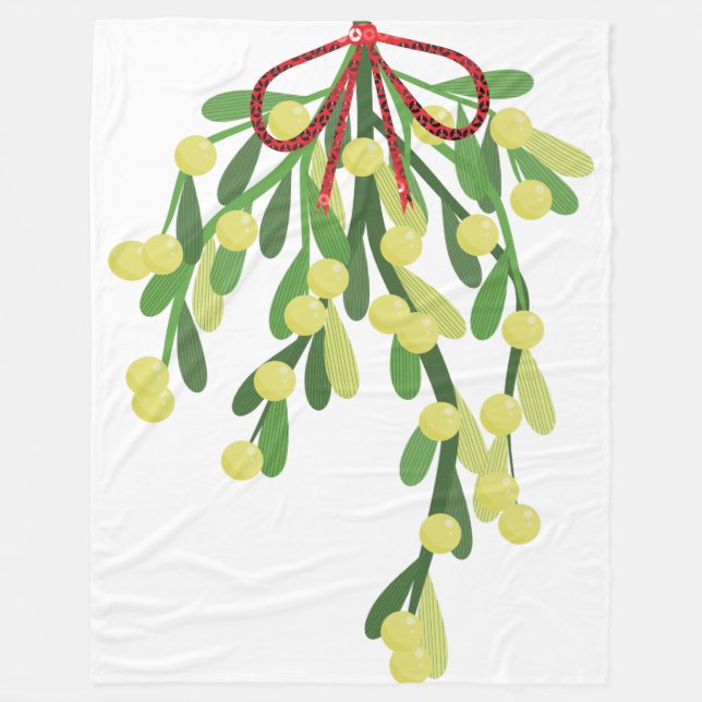 red xmas mistletoe blanket (Front)