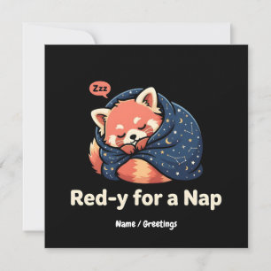 Red-y For A Nap Cute Sleepy Red Panda Kawaii Invitation
