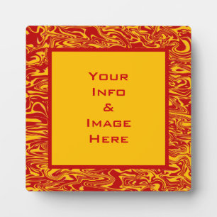 Red & Yellow Abstract Swirl Square Frame